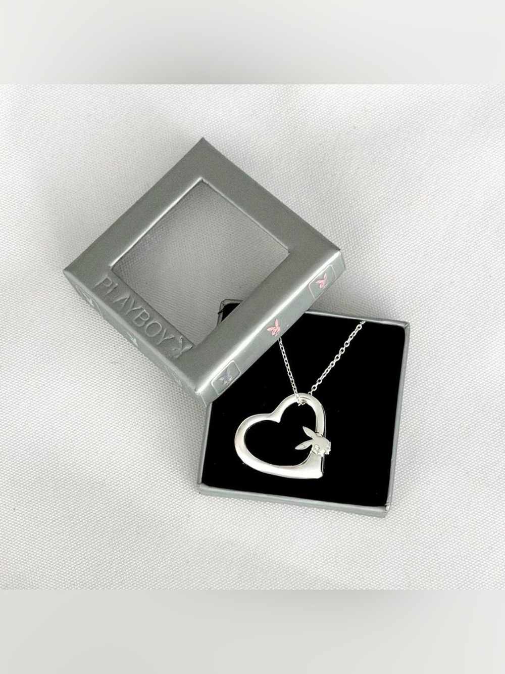 Playboy Y2K heart sterling silver necklace